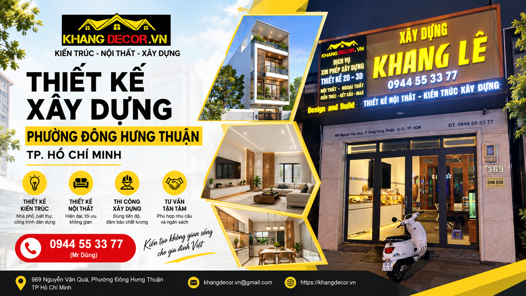 Thiết kế xây dựng nhà phố tại Phường Đông Hưng Thuận