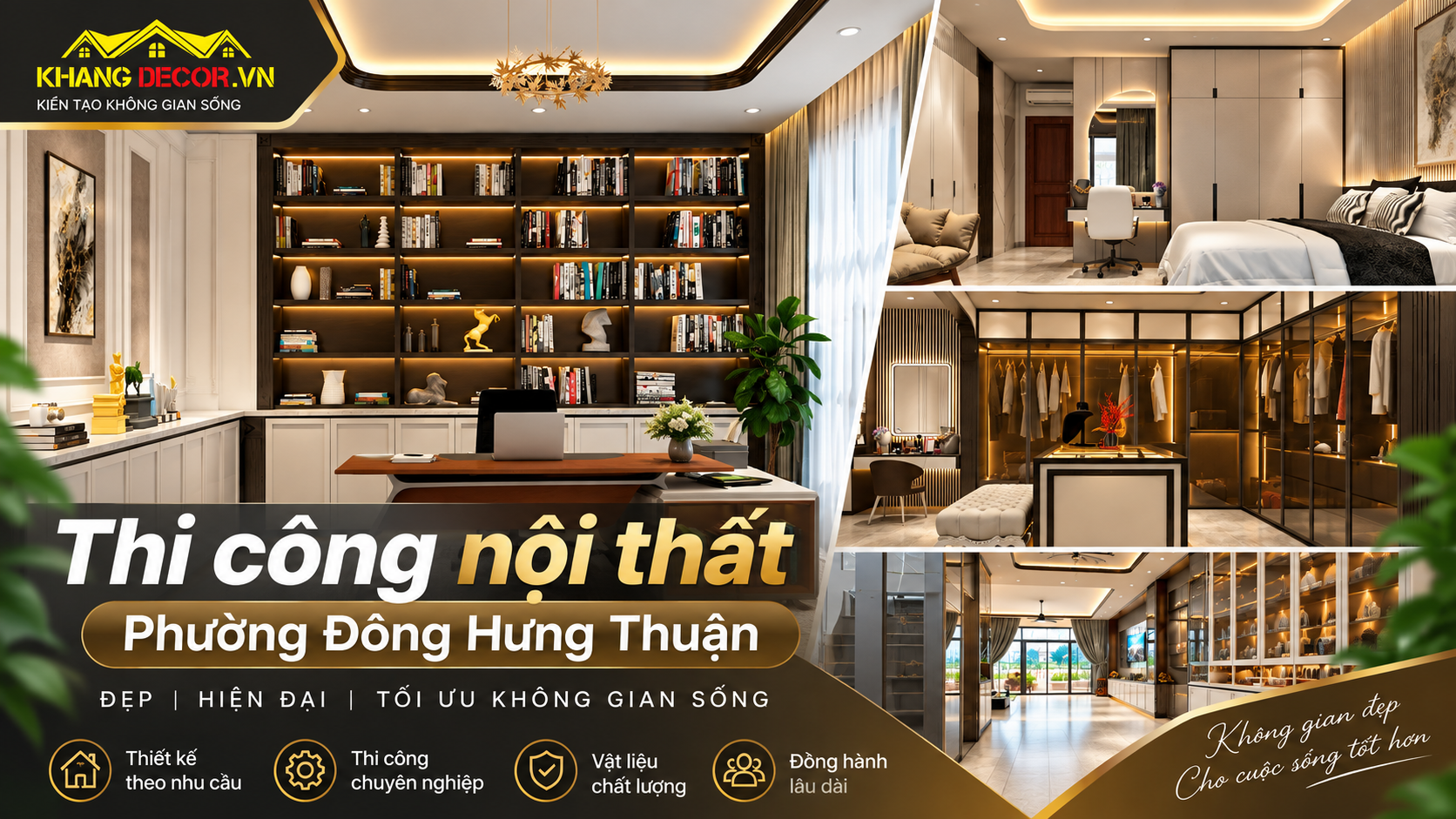 Thi công nội thất Phường Đông Hưng Thuận đẹp hiện đại