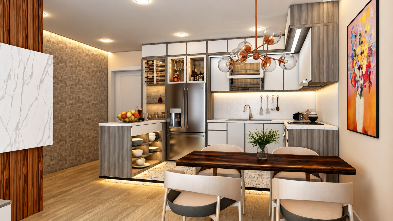 Thi công nội thất phòng bếp hiện đại tại Đông Hưng Thuận