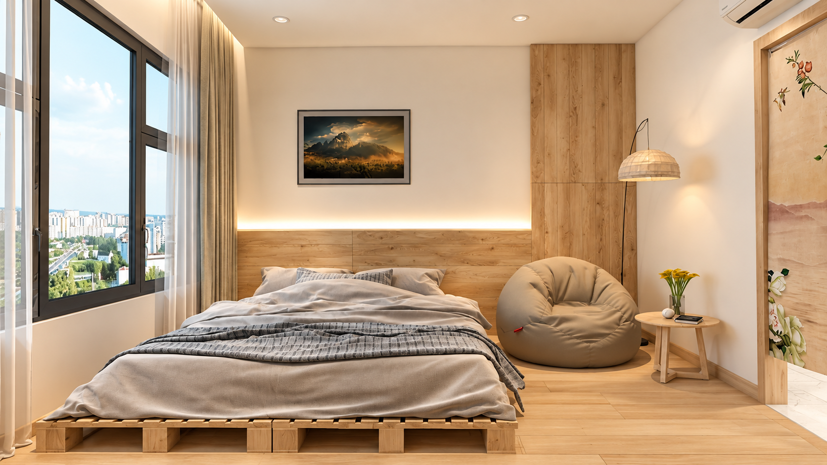 Thiết kế nội thất phòng ngủ hiện đại tại Phường Đông Hưng Thuận